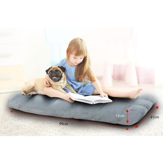 Adjustable Cushioned Floor Gaming Lounge Chair 99 x 41 x 12cm - Grey Image 4