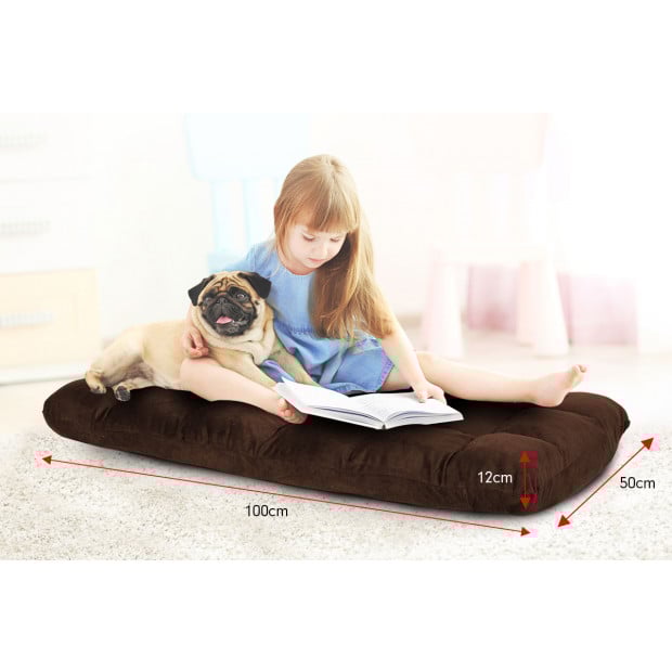 Adjustable Cushioned Floor Gaming Lounge Chair 100 x 50 x 12cm - Brown Image 2