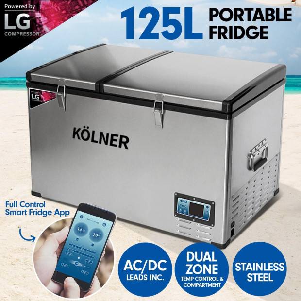Kolner 125L Portable Fridge Cooler Freezer Camping with LG Compressor