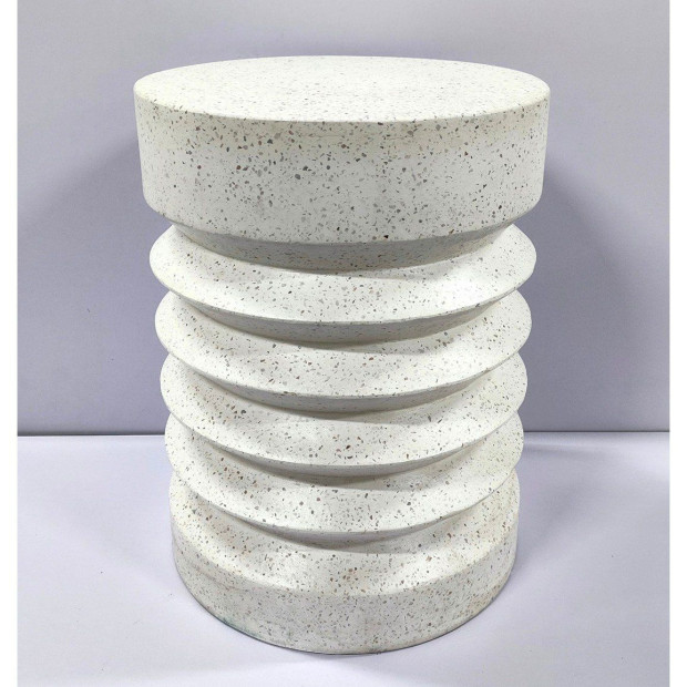 Lola Cement Side Table Round Desk Stand Stool Bedside Image 2