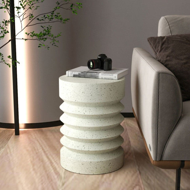 Lola Cement Side Table Round Desk Stand Stool Bedside