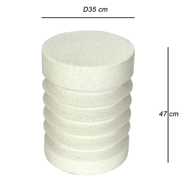 Lola Cement Side Table Round Desk Stand Stool Bedside Image 7