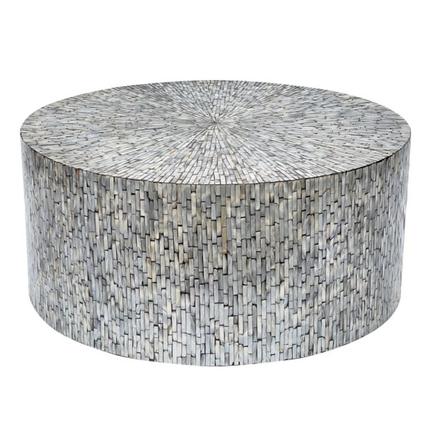 Mont Blanc Mother Of Pearl Hand Made Coffee Table Round