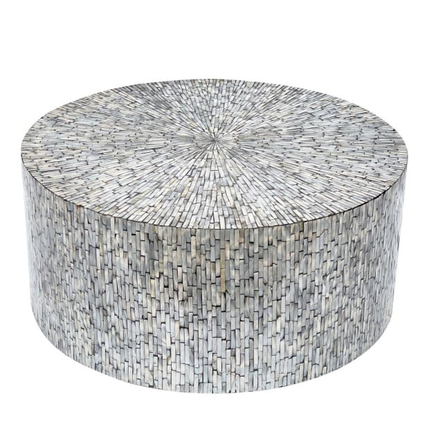 Mont Blanc Mother Of Pearl Hand Made Coffee Table Round Image 3