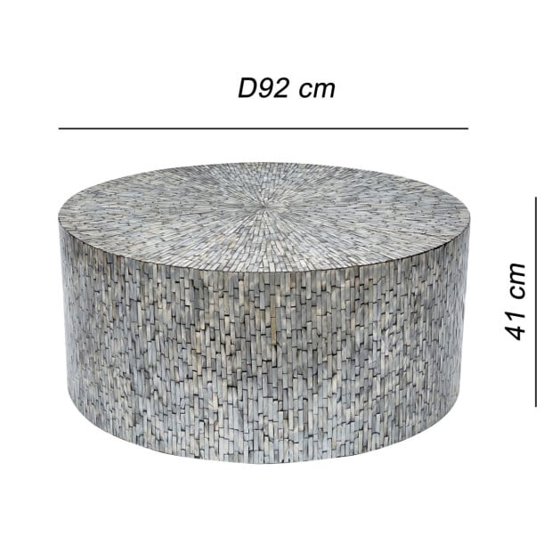 Mont Blanc Mother Of Pearl Hand Made Coffee Table Round Image 6