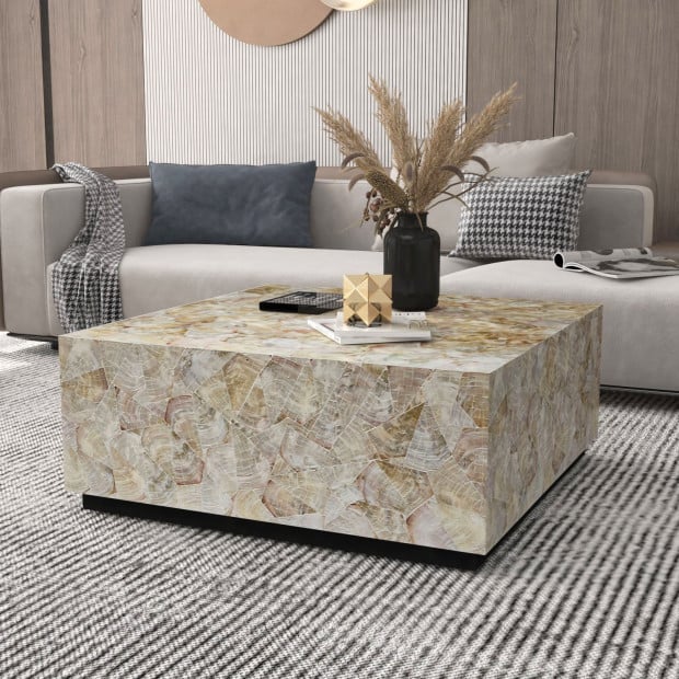 Cluster Mother Of Pearl Hand Made Coffee Table Image 3