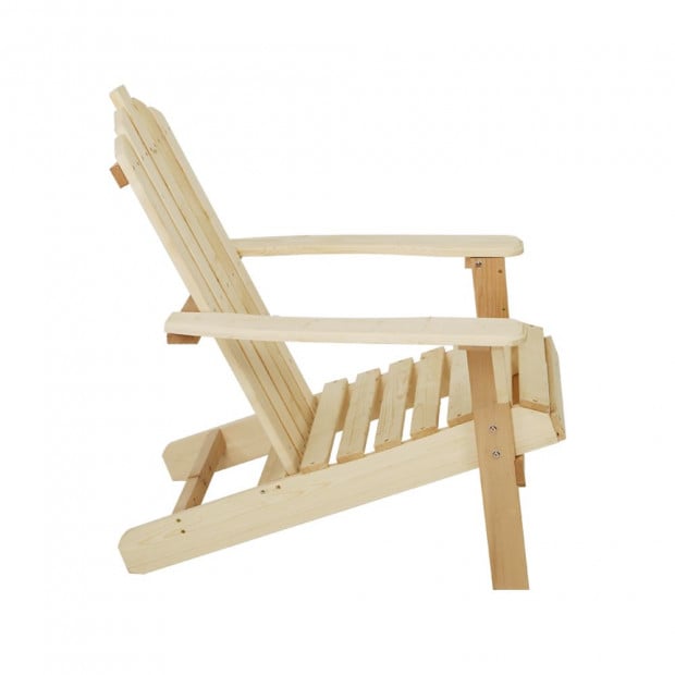 1x Outdoor Sun Lounge Beach Chairs Table Wooden Adirondack Patio Image 3