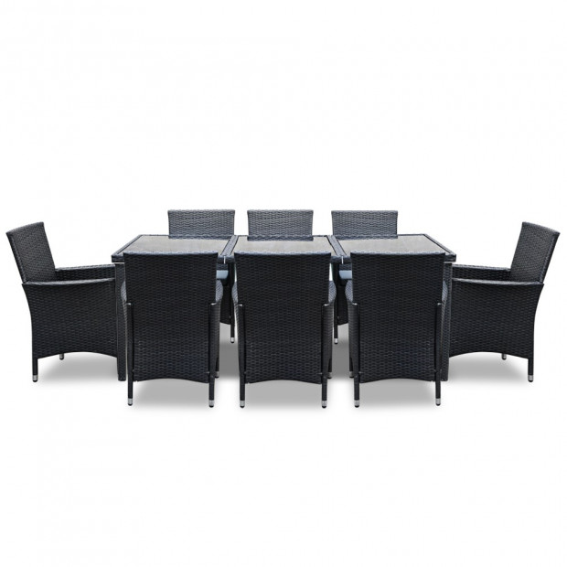 9 Piece Outdoor Dining Set - Black Image 3