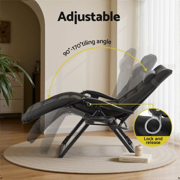 Sun Lounge Lounger Folding Camping Zero Gravity Chair Outdoor Furniture Image 5