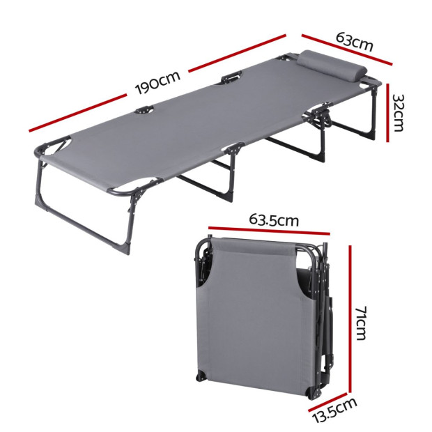 Sun Lounger Folding Lounge Beach Chair Patio Outdoor Furniture Image 2