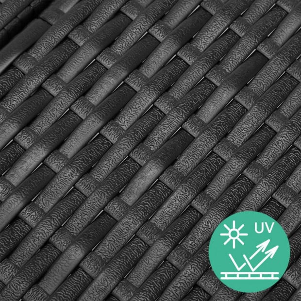 Wicker Outdoor Sun Lounger - Black Image 10