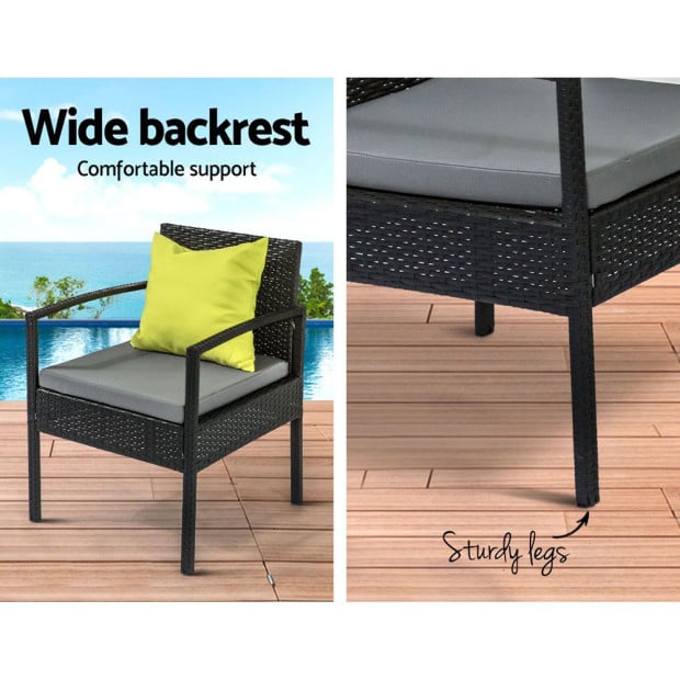 Outdoor Furniture Lounge Set Garden Patio Wicker Cover Table Chairs Image 5