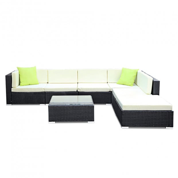 7PC Outdoor Furniture Sofa Set Wicker Garden Patio Pool Lounge Image 3