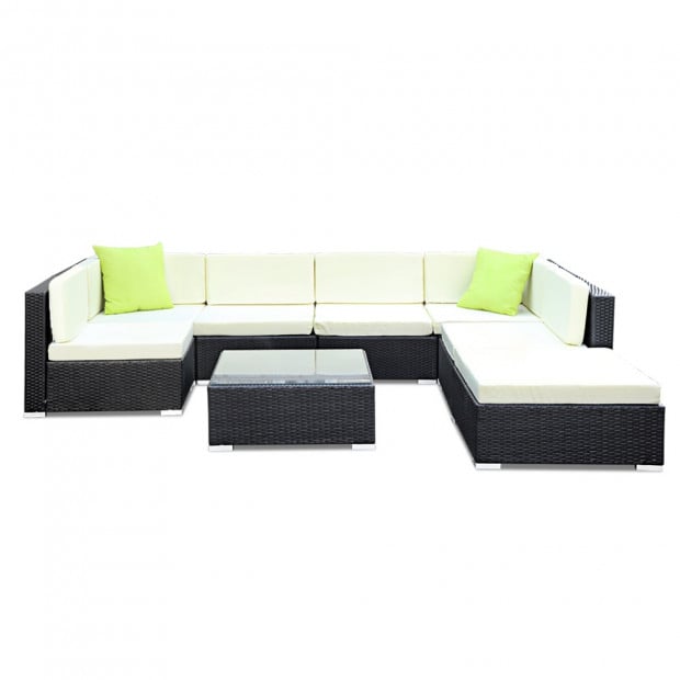 8PC Outdoor Furniture Sofa Set Wicker Garden Patio Pool Lounge Image 3