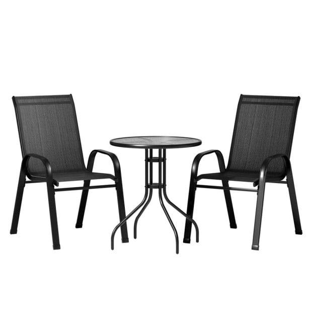 Outdoor Furniture 3pc Table And Chairs Bistro Set Patio Coffee