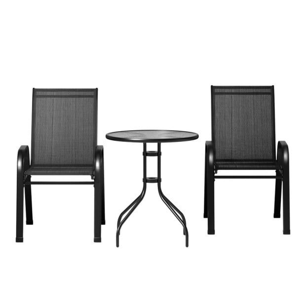 Outdoor Furniture 3pc Table And Chairs Bistro Set Patio Coffee Image 3