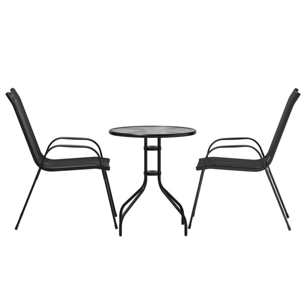 Outdoor Furniture 3pc Table And Chairs Bistro Set Patio Coffee Image 4