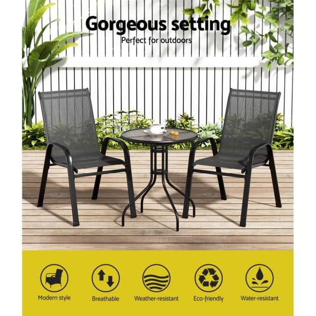 Outdoor Furniture 3pc Table And Chairs Bistro Set Patio Coffee Image 5