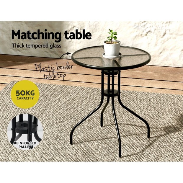 Outdoor Furniture 3pc Table And Chairs Bistro Set Patio Coffee Image 7