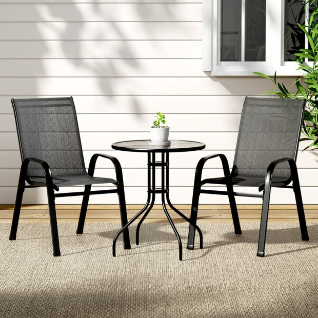 Outdoor Furniture 3pc Table And Chairs Bistro Set Patio Coffee Image 8