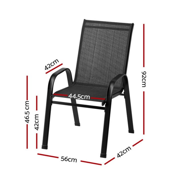 2x Outdoor Stackable Chairs Lounge Chair Bistro Set Patio Furniture Image 2
