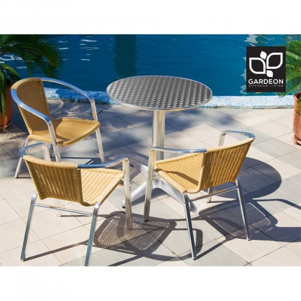 Outdoor Bar Table Indoor Furniture Adjustable Aluminium Round 70/110cm Image 7