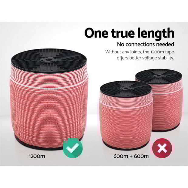 1200M Electric Fence Wire Tape Poly Stainless Steel Fencing Kit Image 3