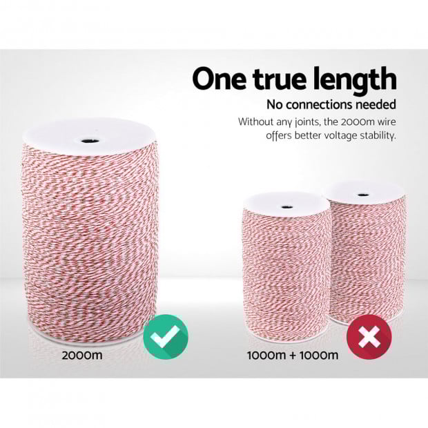 2000M Polywire Roll Electric Fence Energiser Stainless Steel Poly Wire Image 3