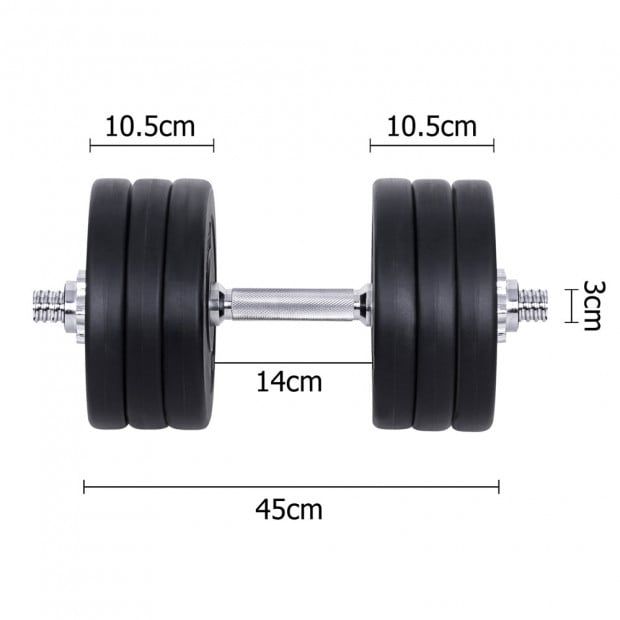35kg Fitness Gym Exercise Dumbbell Set Image 1