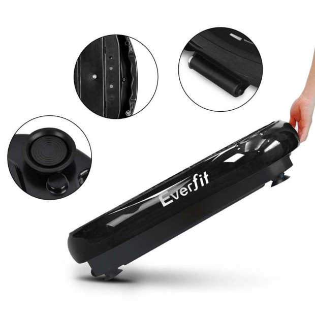 1000W Vibrating Plate with Roller Wheels - Black Image 6
