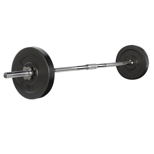 18KG Barbell Weight Set Plates Fitness Exercise Home Gym 168cm