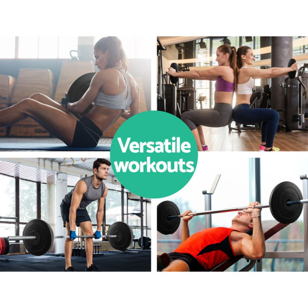 2 x 5KG Barbell Weight Plates Standard Press Fitness Exercise Rubber Image 6