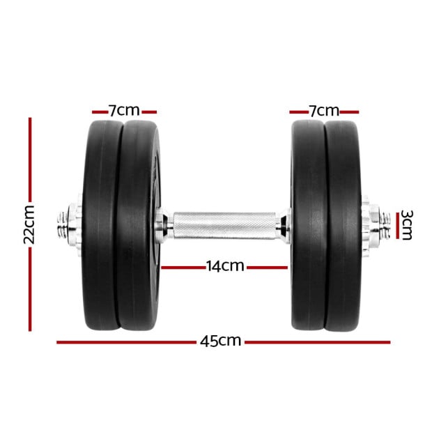 25kg Dumbbells Dumbbell Set Weight Plates Home Gym Fitness Exercise Image 2