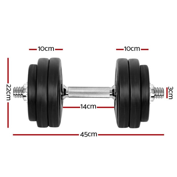 30kg Dumbbells Weight Plates Home Gym Fitness Exercise Image 2