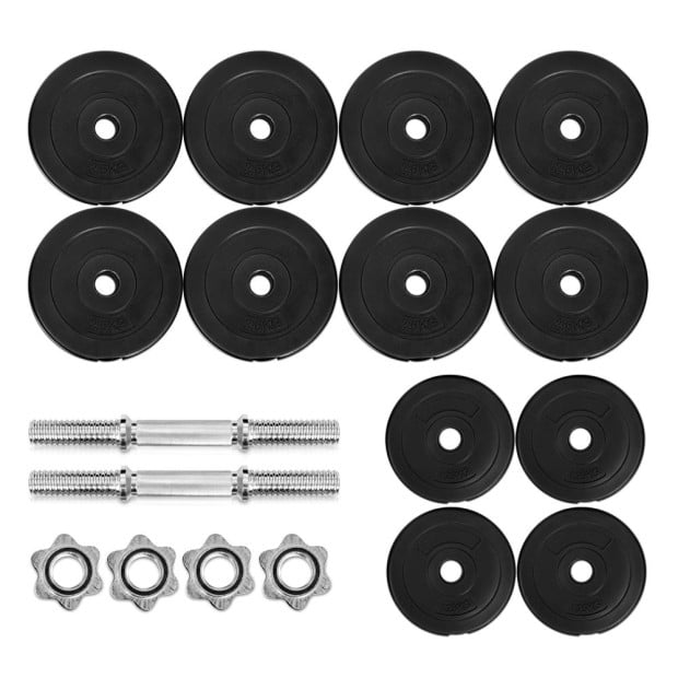 30kg Dumbbells Weight Plates Home Gym Fitness Exercise Image 4