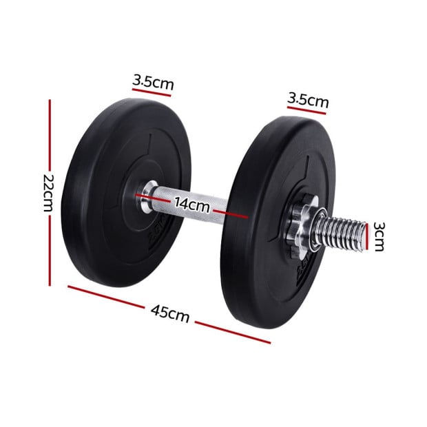 15KG Dumbbells Weight Training Plates Home Gym Fitness Exercise Image 2