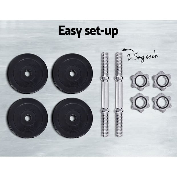 15KG Dumbbells Weight Training Plates Home Gym Fitness Exercise Image 6