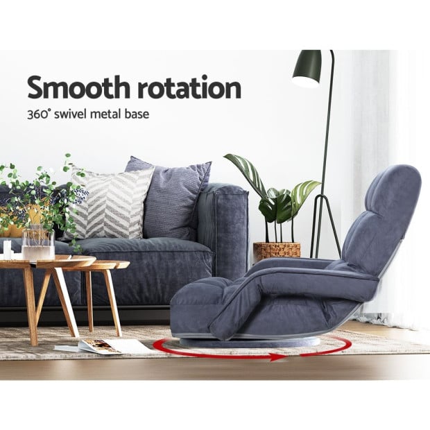 Floor Sofa Bed Lounge Chair Recliner Chaise Chair Swivel Charcoal Image 6