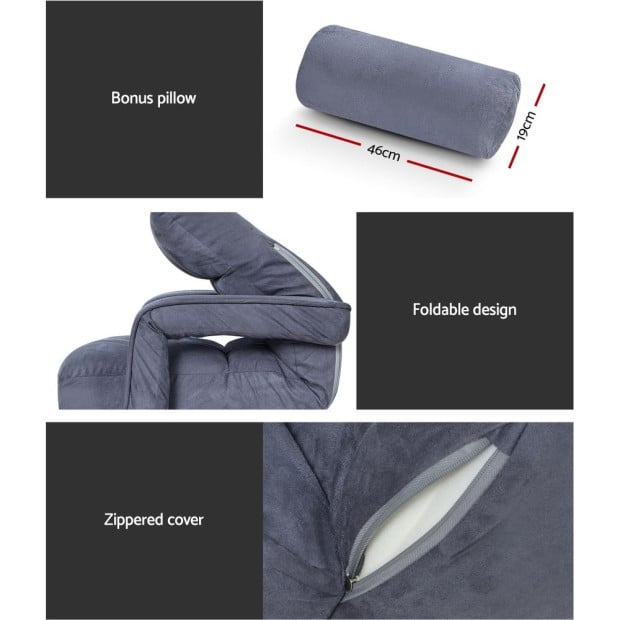 Floor Sofa Bed Lounge Chair Recliner Chaise Chair Swivel Charcoal Image 7