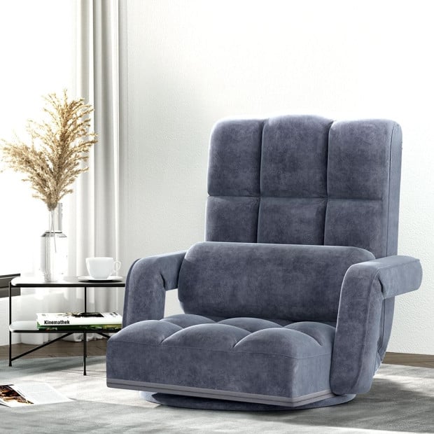Floor Sofa Bed Lounge Chair Recliner Chaise Chair Swivel Charcoal Image 8