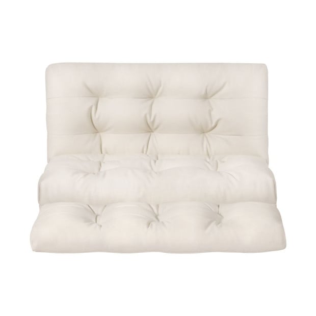 Floor Lounge Sofa Bed 2 Seater Pillow Leather White Image 3