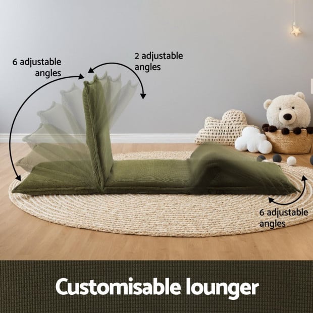 Floor Lounge Sofa Bed Foldable Green Image 4
