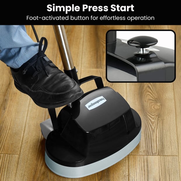 Hauskeeper GEN2 5 in 1 Electric 240V Floor Polisher w/ 6M Power Cable Timber Hard Waxer Buffer Cleaner Black Image 3