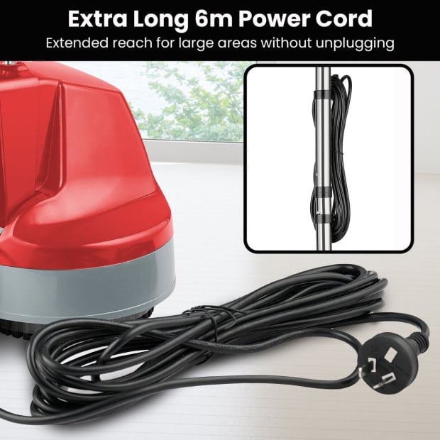 Hauskeeper 5 in 1 Electric 240V Floor Polisher w/ 6M Power Cable Timber Hard Waxer Buffer Cleaner Red Image 11