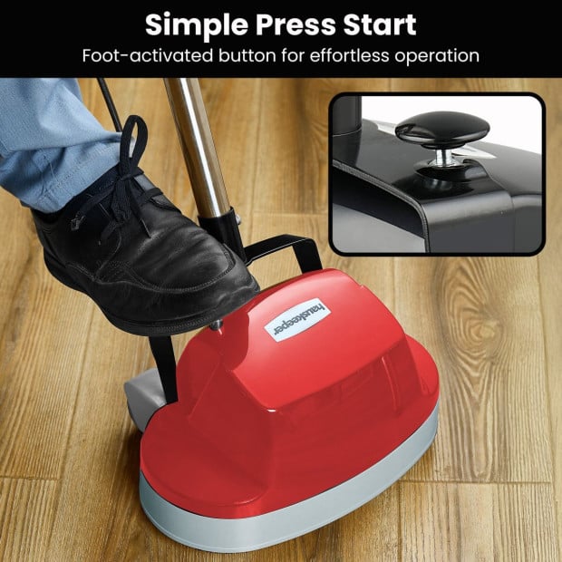 Hauskeeper 5 in 1 Electric 240V Floor Polisher w/ 6M Power Cable Timber Hard Waxer Buffer Cleaner Red Image 9
