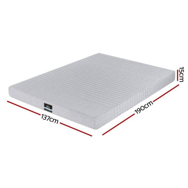 Bedding Cool Gel Memory Foam Mattress Charcoal 7-zone Washable Bamboo Cover 15cm Double Image 3