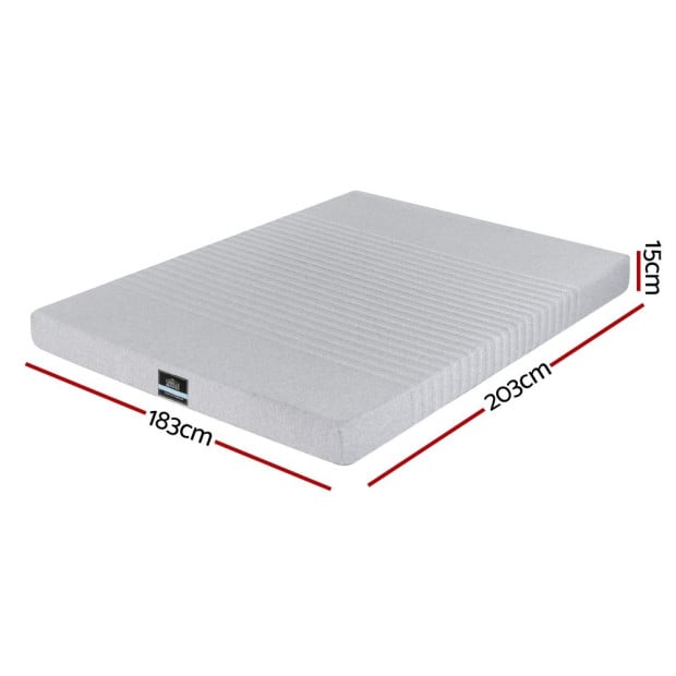 Bedding Cool Gel Memory Foam Mattress Charcoal 7-zone Washable Bamboo Cover 15cm King Image 2
