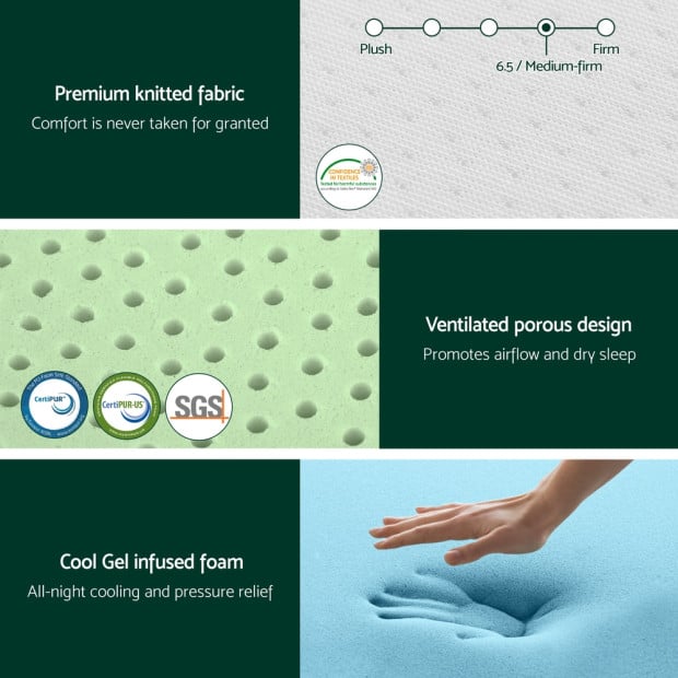 20cm Memory Foam Mattress Green Tea Queen Image 6