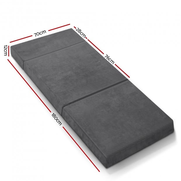 Bedding Folding Foam Portable Mattress Grey Image 2