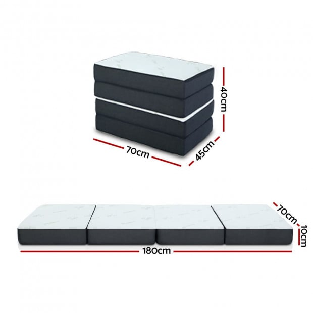 Bedding Portable Mattress Folding Foldable Foam Quad Fold 180cm Image 2